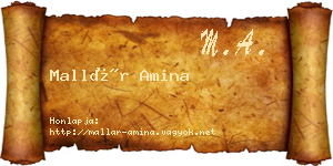 Mallár Amina névjegykártya